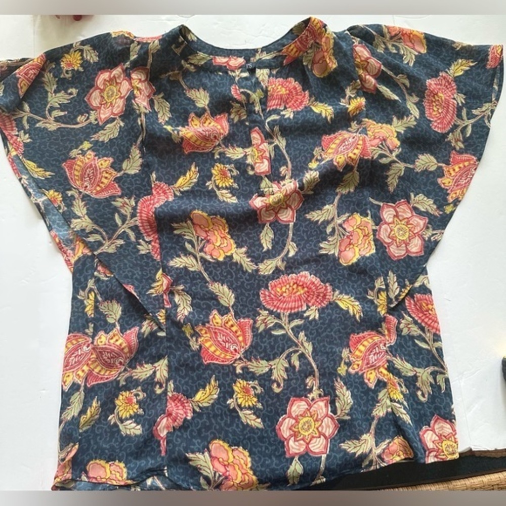 Chaps Women’s Size‎ M Blue Short Sleeve Henley-New - Picture 7 of 11